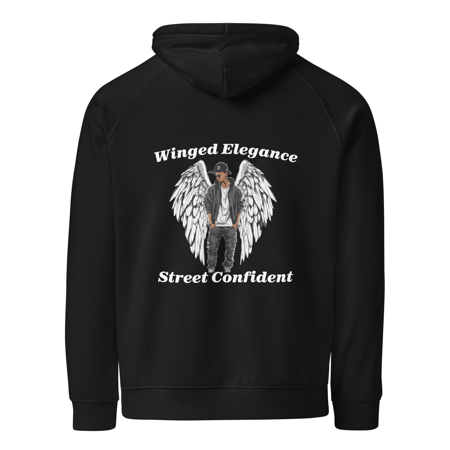 Unisex eco hoodie: Print (DTG/EMBROIDERY) Winged Elegance"