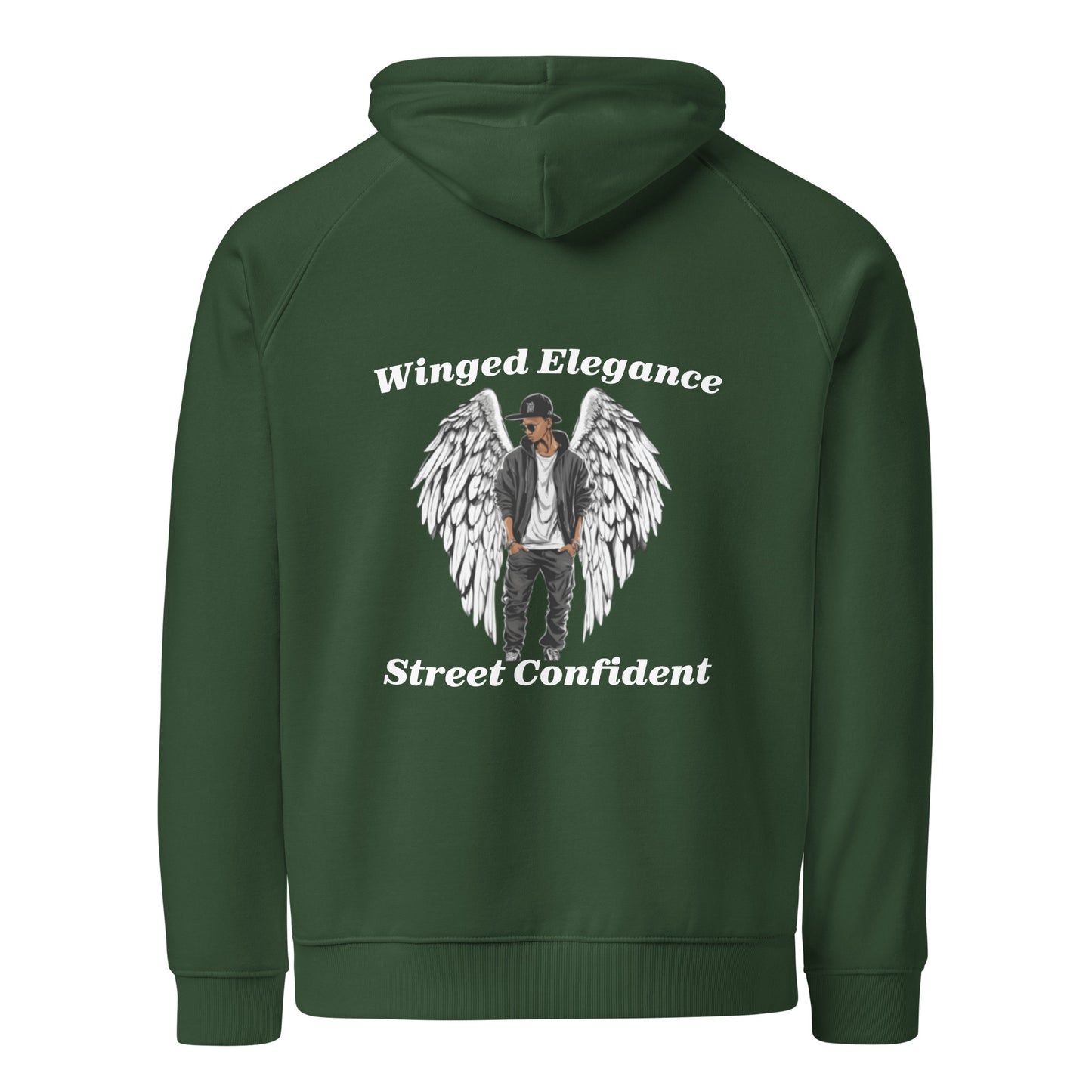 Unisex eco hoodie: Print (DTG/EMBROIDERY) Winged Elegance"