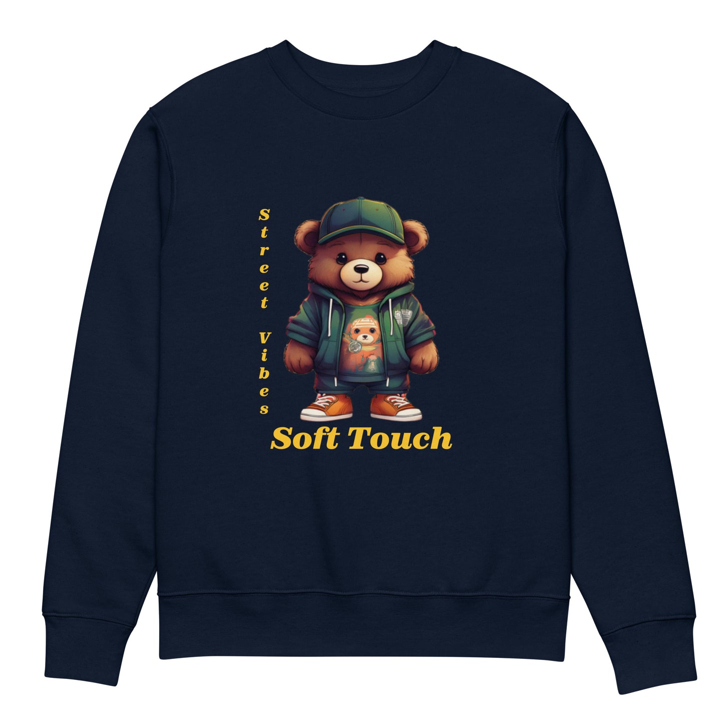 Unisex eco sweatshirt: Print (DTG) Cool Teddy Bear "Street vibes soft touch"