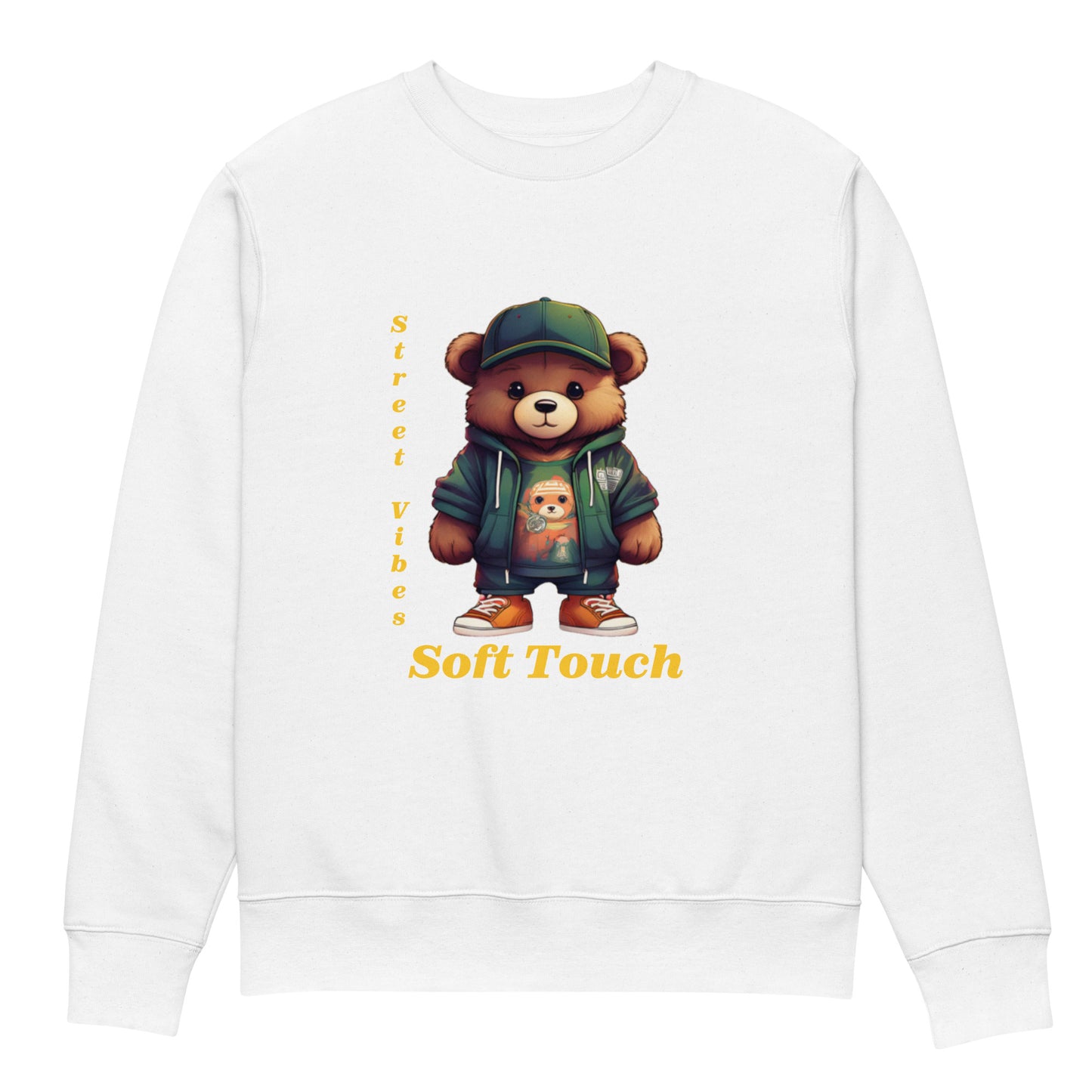 Unisex eco sweatshirt: Print (DTG) Cool Teddy Bear "Street vibes soft touch"